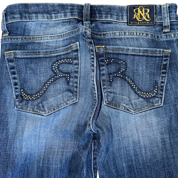 Rock & Republic Womens “Kasandra” Size 6 M Bootcut Dark Wash Low Rise Denim Jean - Picture 4 of 15